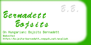 bernadett bojsits business card